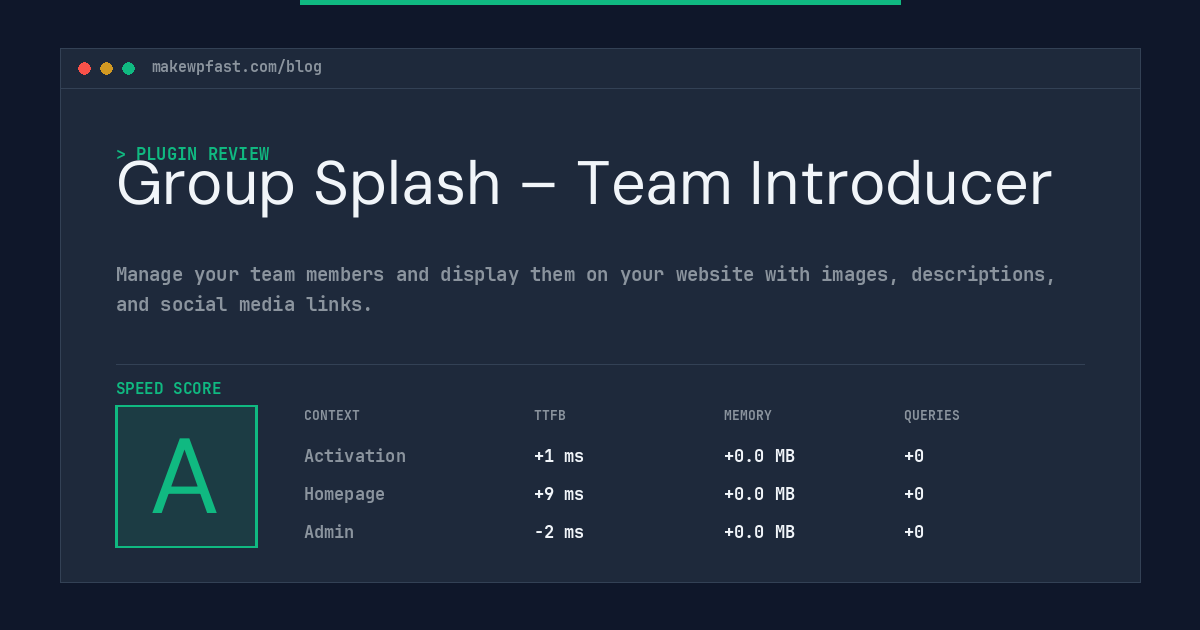 Group Splash – Team Introducer - MakeWPFast