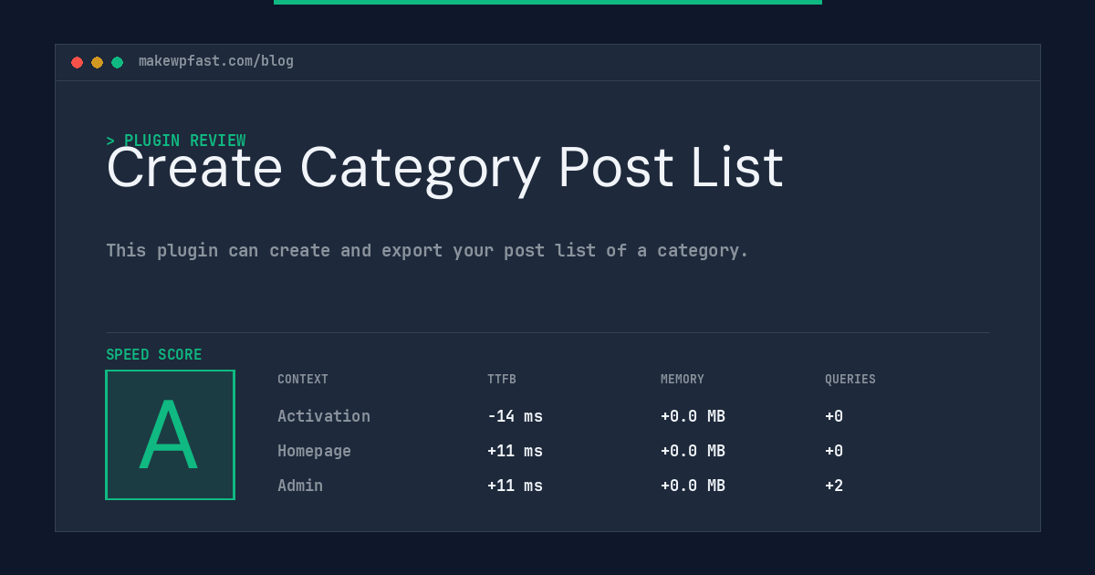 Create Category Post List - MakeWPFast