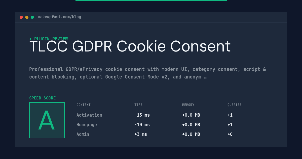 TLCC GDPR Cookie Consent - MakeWPFast