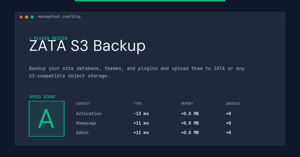 ZATA S3 Backup - MakeWPFast