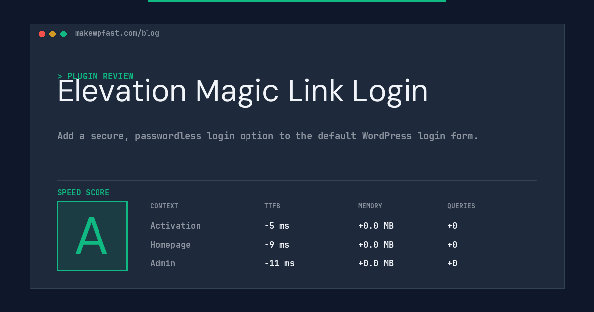 Elevation Magic Link Login - MakeWPFast