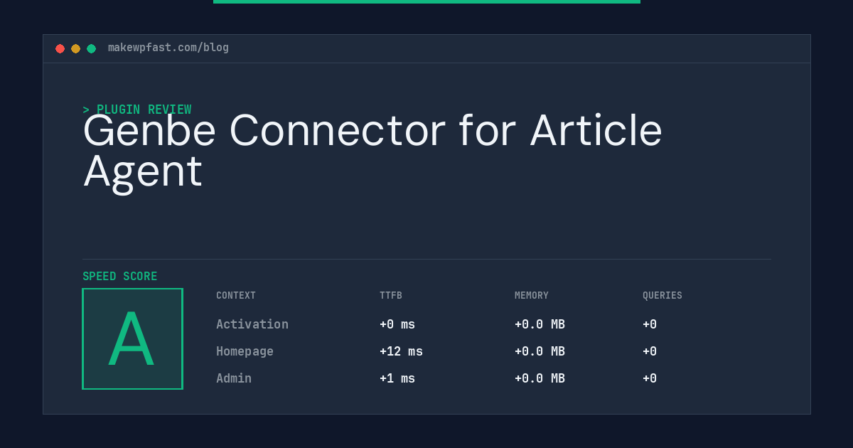 Genbe Connector for Article Agent - MakeWPFast