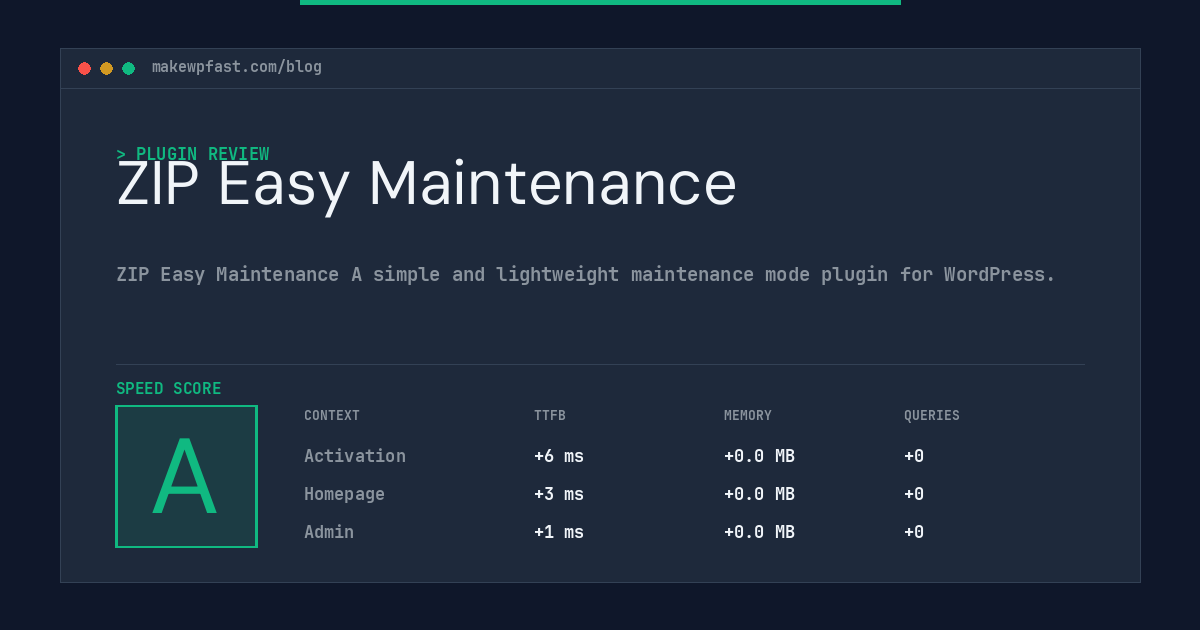 ZIP Easy Maintenance - MakeWPFast