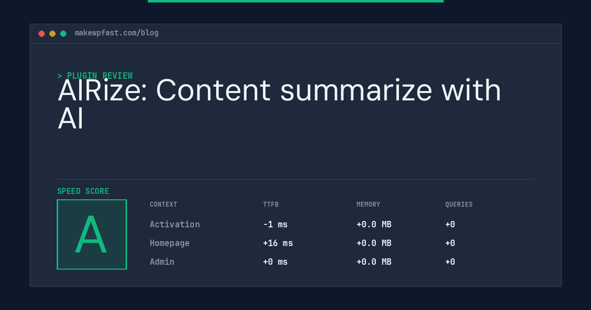 AIRize: Content summarize with AI - MakeWPFast