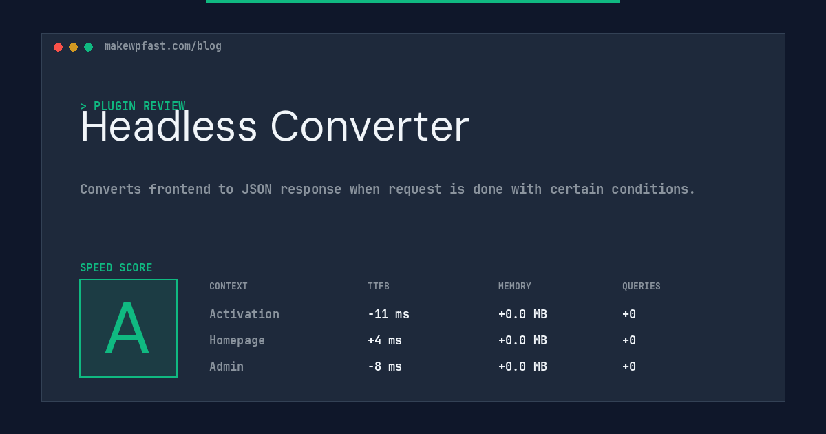 Headless Converter - MakeWPFast
