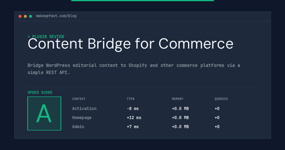 Content Bridge for Commerce - MakeWPFast