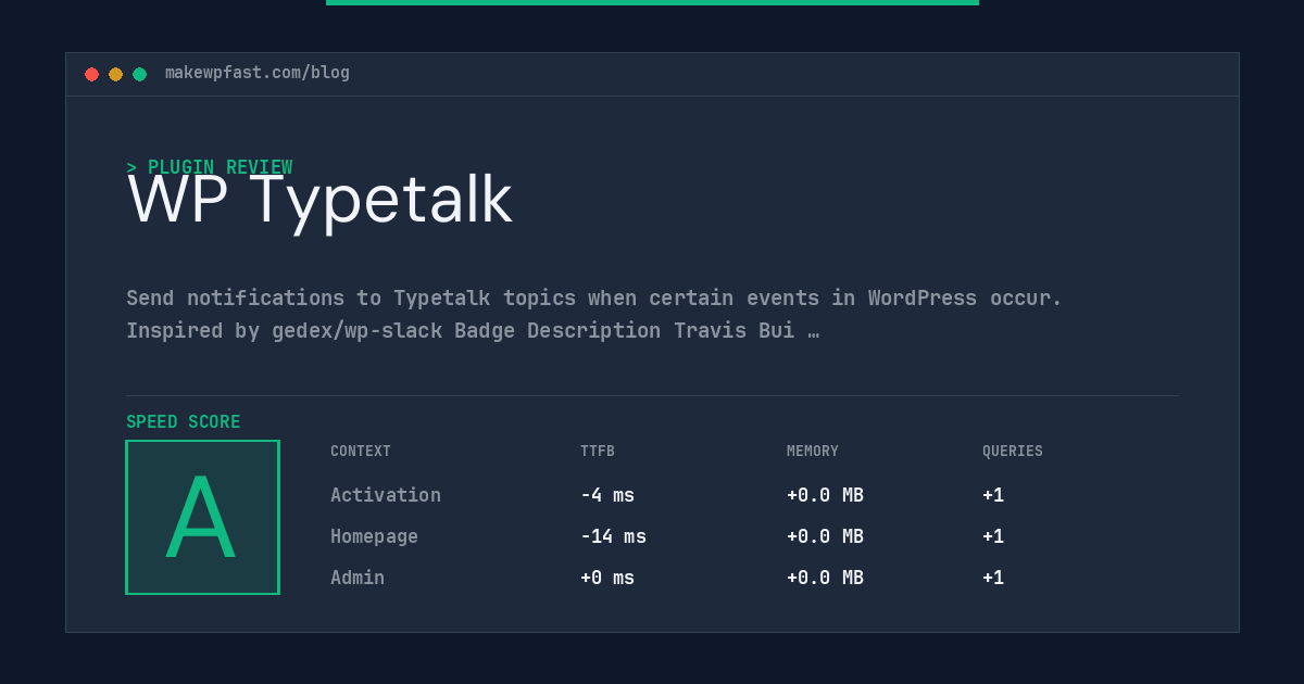 WP Typetalk - MakeWPFast