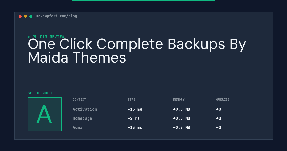 One Click Complete Backups By Maida Themes - MakeWPFast