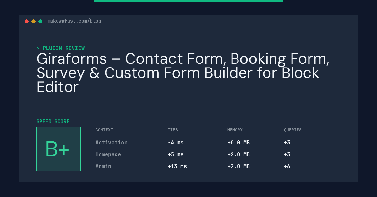 Giraforms – Contact Form, Booking Form, Survey & Custom Form Builder for Block Editor - MakeWPFast