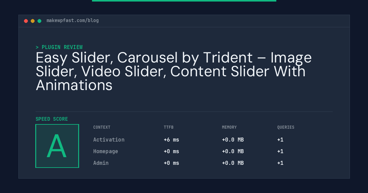 Easy Slider, Carousel by Trident – Image Slider, Video Slider, Content Slider With Animations - MakeWPFast