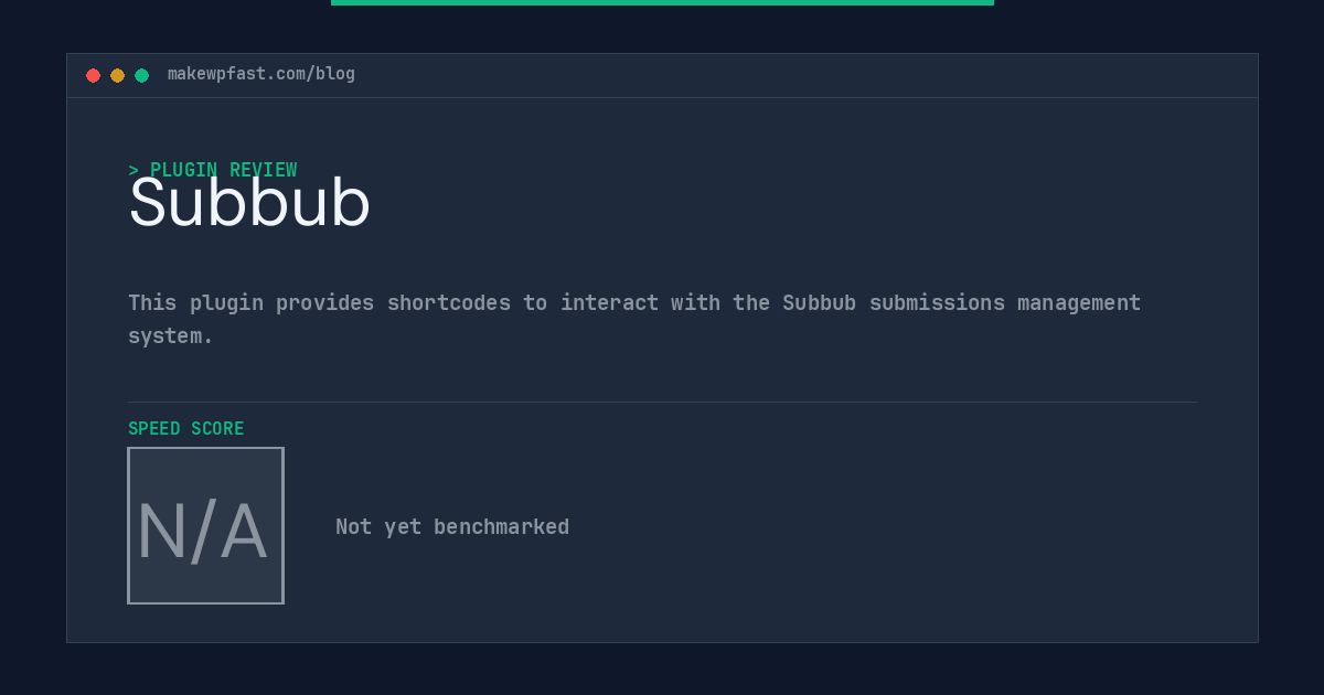 Subbub - MakeWPFast