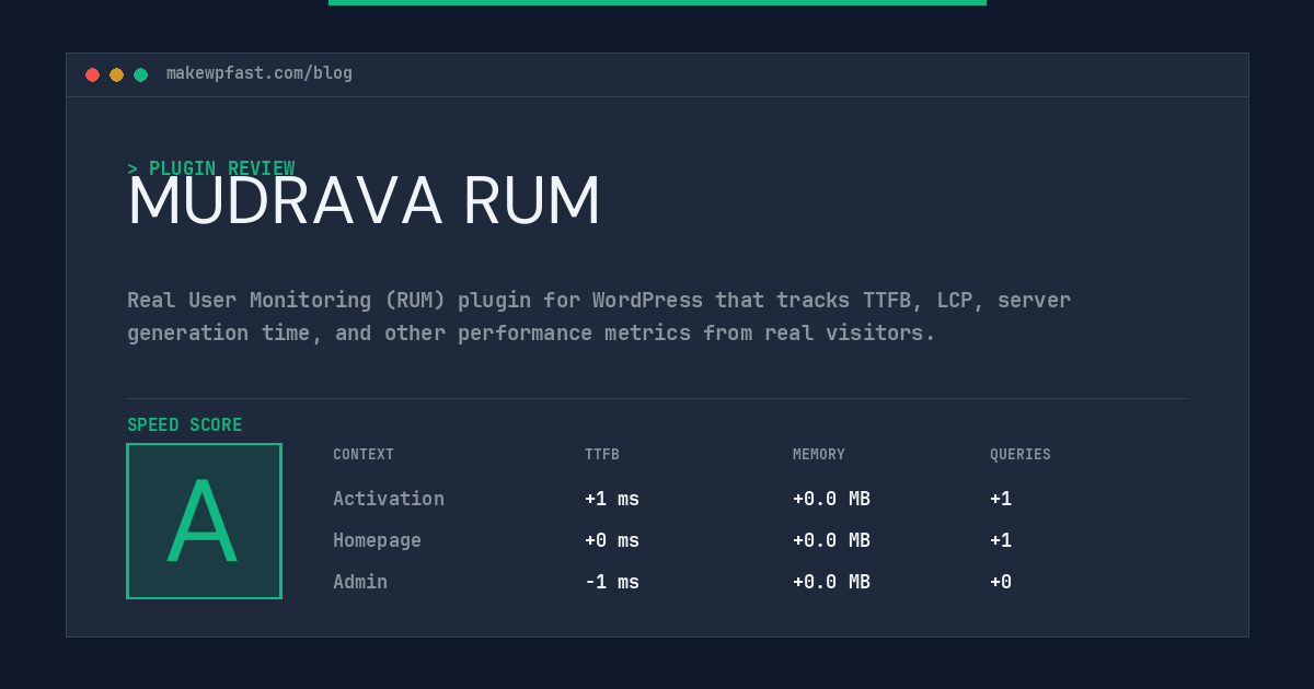 MUDRAVA RUM - MakeWPFast