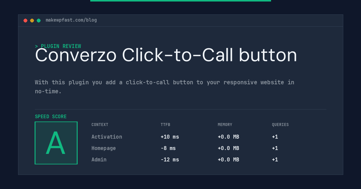 Converzo Click-to-Call button - MakeWPFast