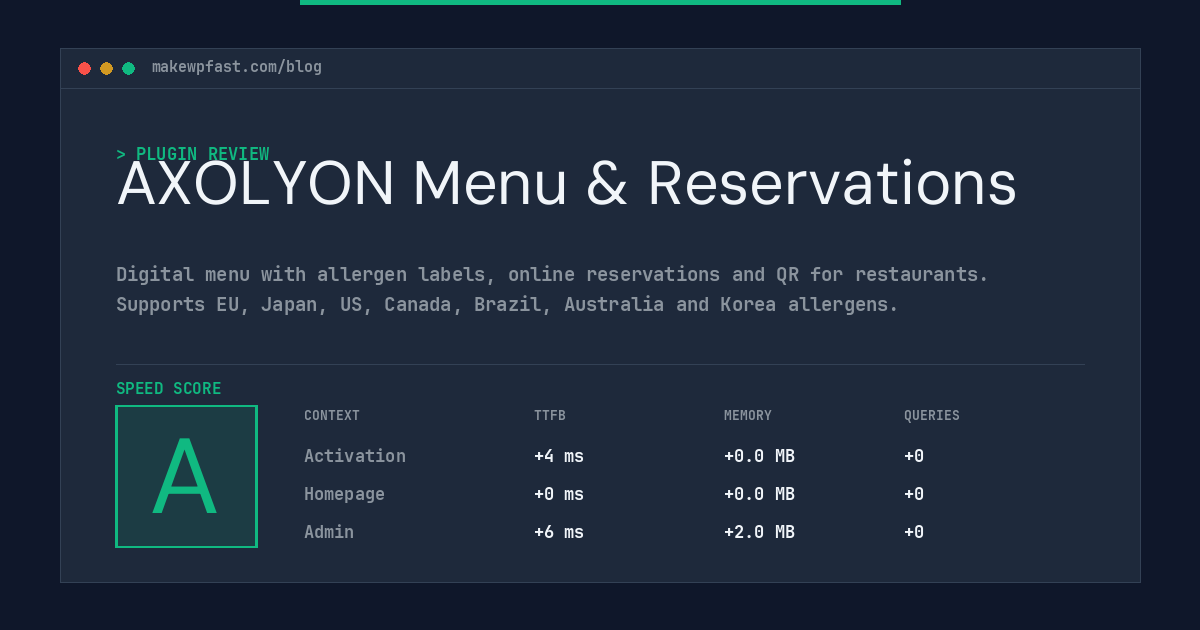 AXOLYON Menu & Reservations - MakeWPFast