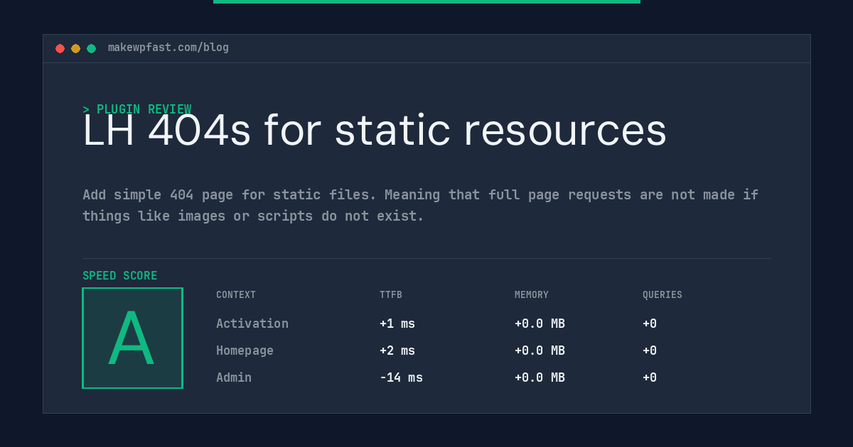 LH 404s for static resources - MakeWPFast