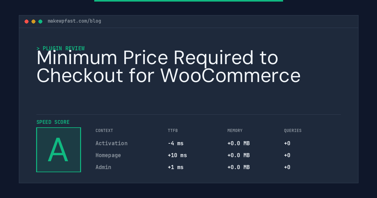 Minimum Price Required to Checkout for WooCommerce - MakeWPFast