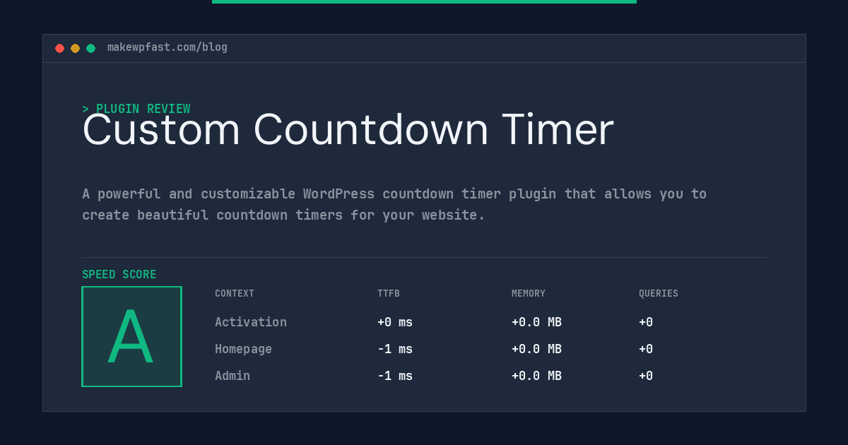 Custom Countdown Timer - MakeWPFast