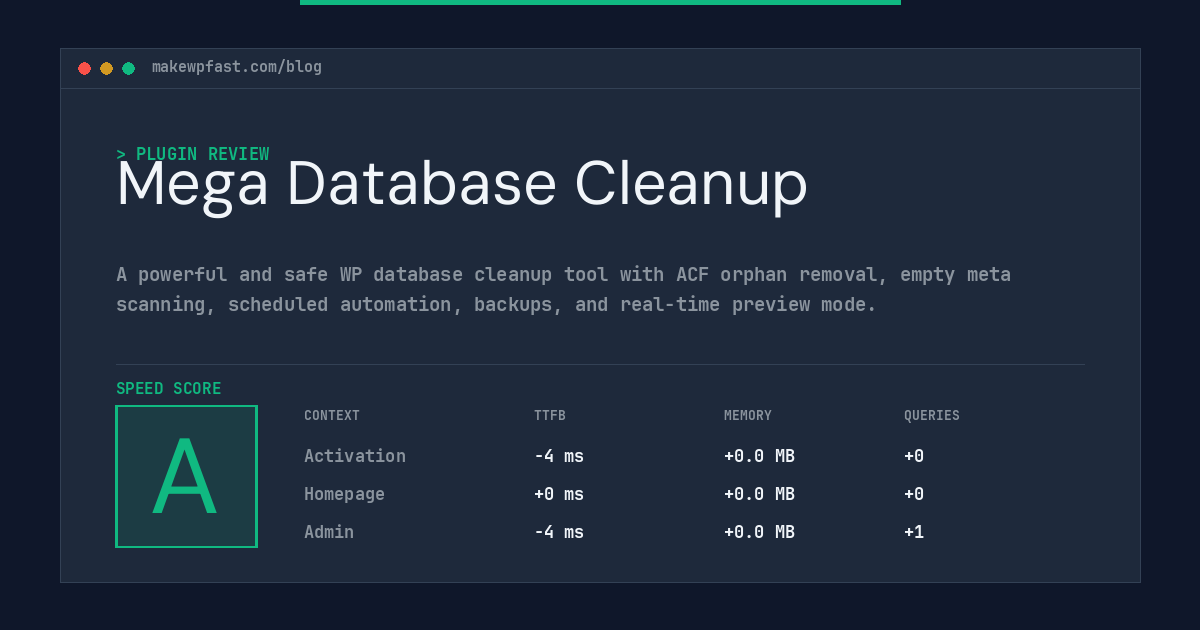 Mega Database Cleanup - MakeWPFast