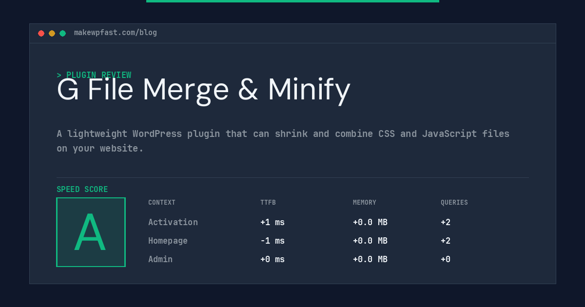 G File Merge & Minify - MakeWPFast