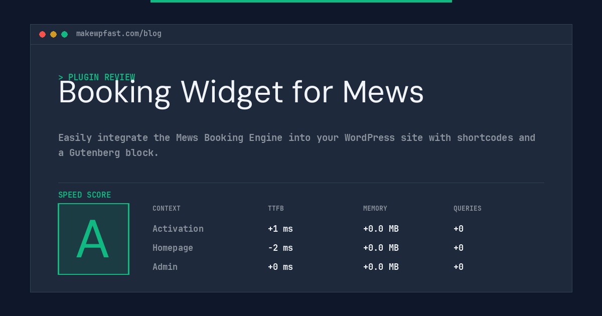 Booking Widget for Mews - MakeWPFast