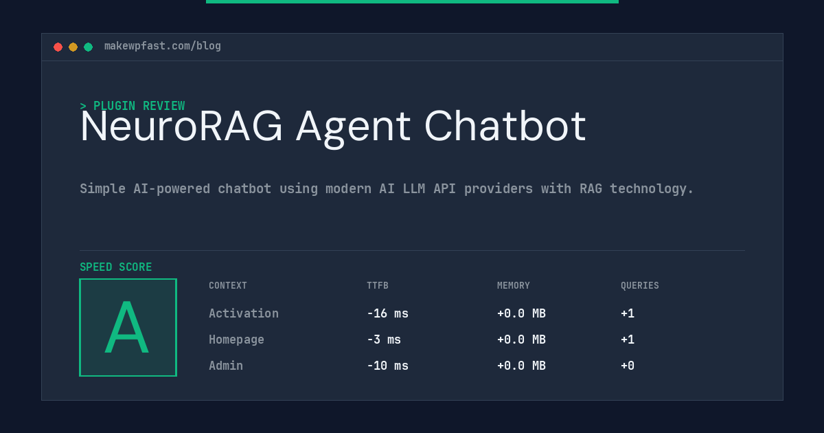 NeuroRAG Agent Chatbot - MakeWPFast