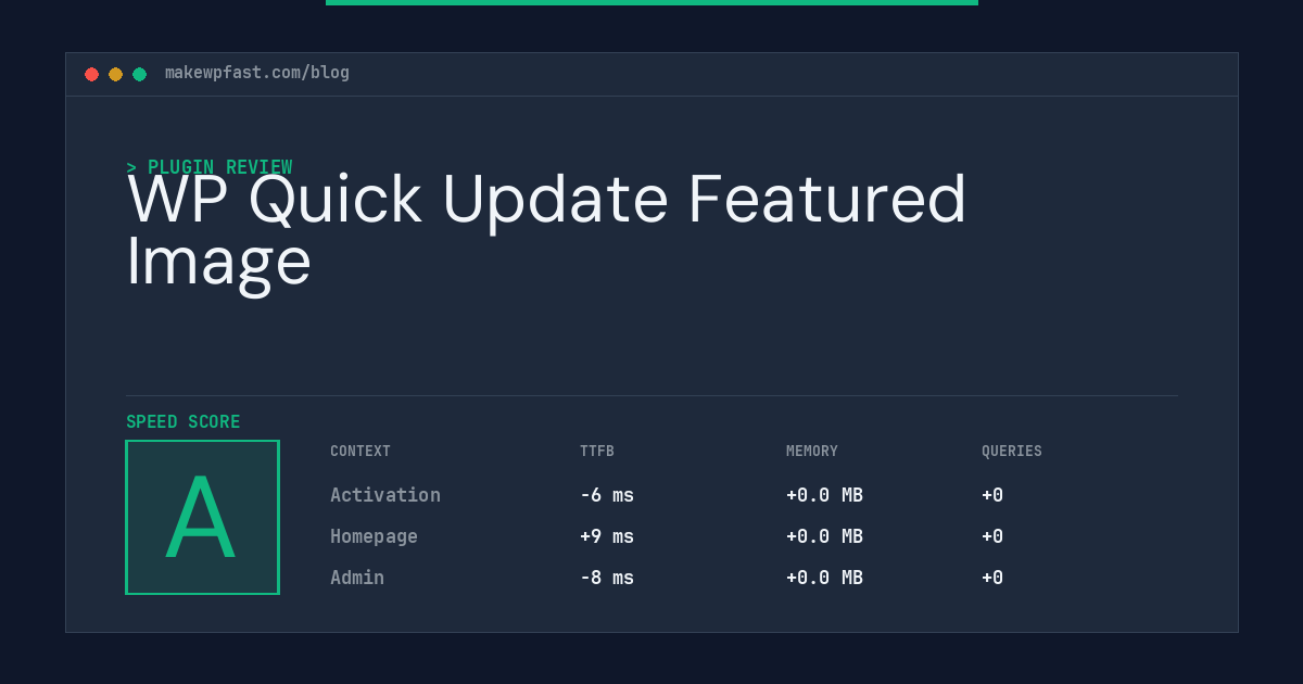 WP Quick Update Featured Image - MakeWPFast