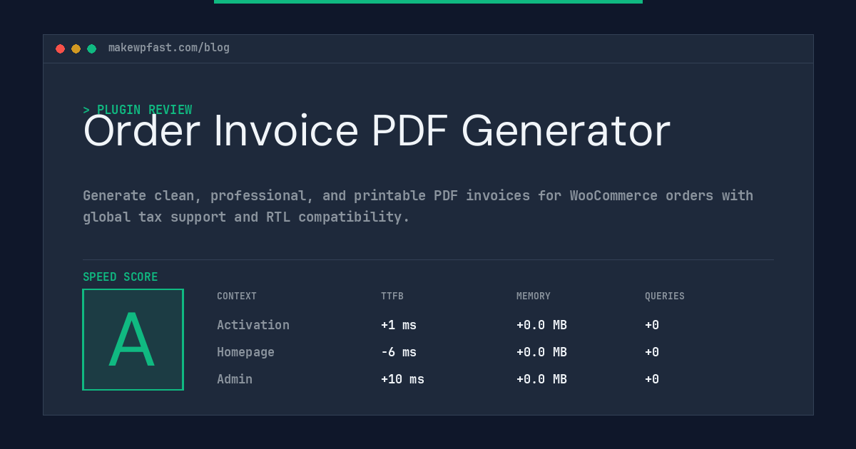 Order Invoice PDF Generator - MakeWPFast