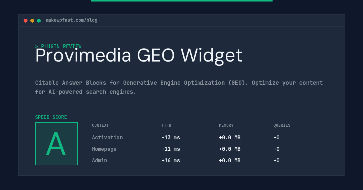 Provimedia GEO Widget - MakeWPFast