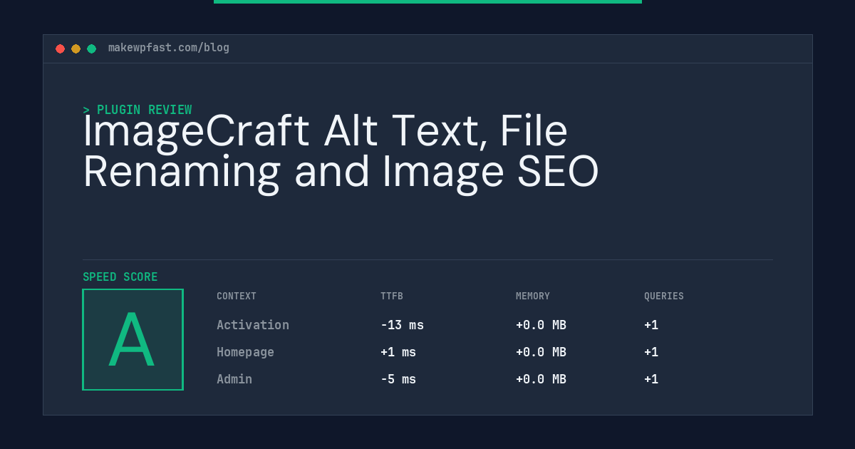 ImageCraft Alt Text, File Renaming and Image SEO - MakeWPFast