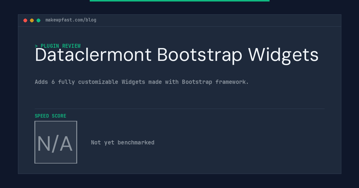 Dataclermont Bootstrap Widgets - MakeWPFast