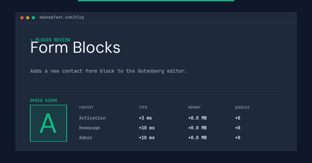 Form Blocks - MakeWPFast