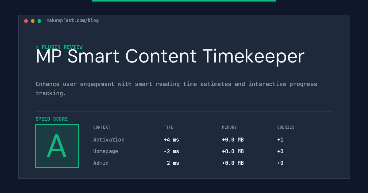 MP Smart Content Timekeeper - MakeWPFast