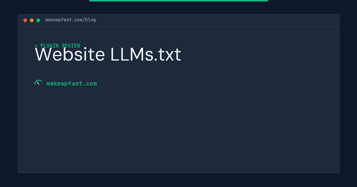 Website LLMs.txt - MakeWPFast