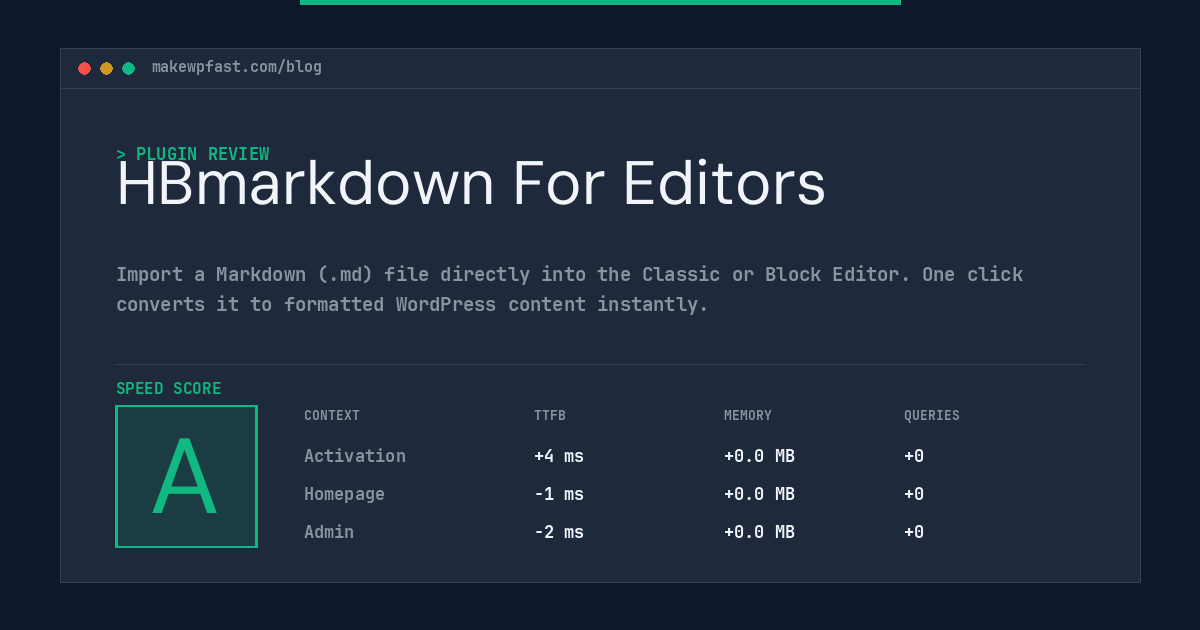 HBmarkdown For Editors - MakeWPFast
