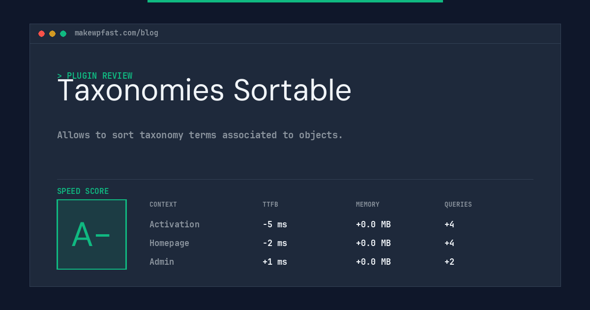Taxonomies Sortable - MakeWPFast