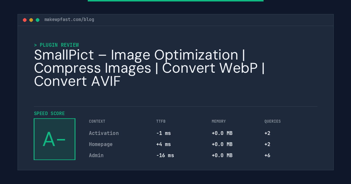 SmallPict – Image Optimization | Compress Images | Convert WebP | Convert AVIF - MakeWPFast