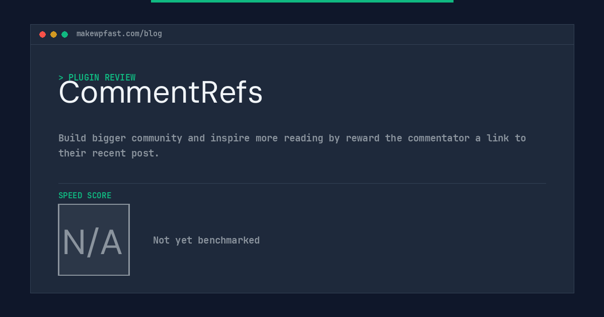 CommentRefs - MakeWPFast