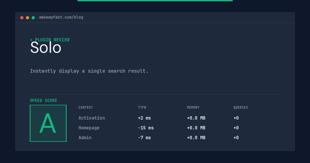 Solo - MakeWPFast