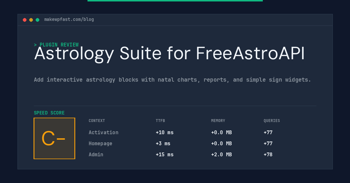 Astrology Suite for FreeAstroAPI - MakeWPFast
