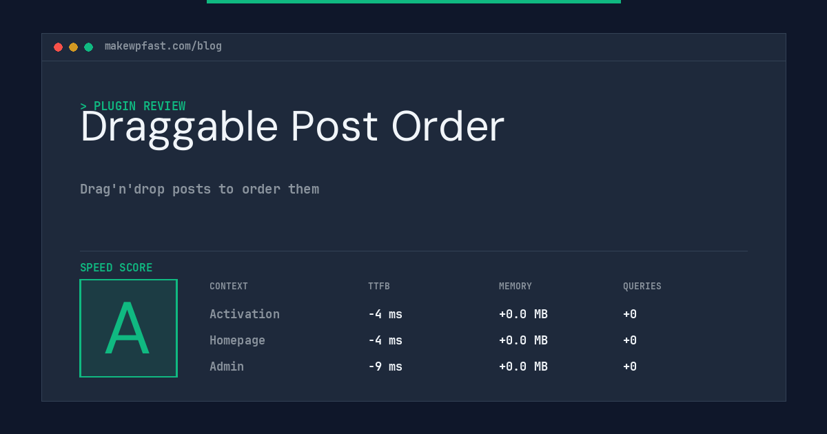 Draggable Post Order - MakeWPFast