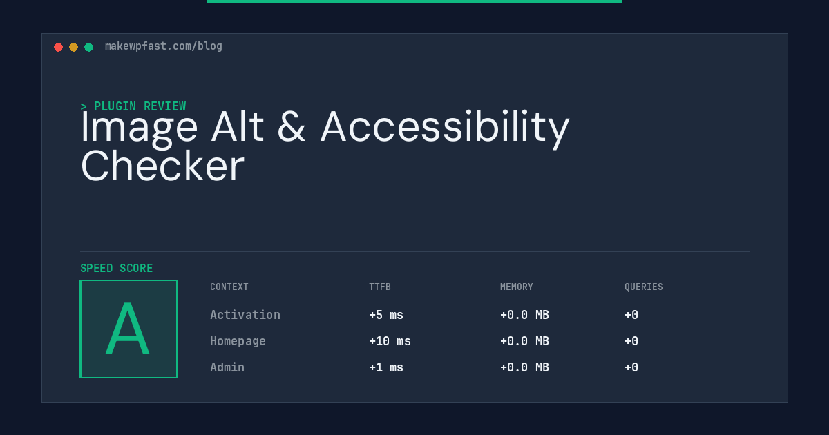 Image Alt & Accessibility Checker - MakeWPFast