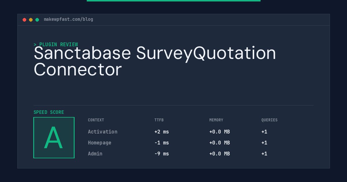 Sanctabase SurveyQuotation Connector - MakeWPFast