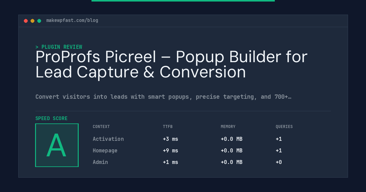 ProProfs Picreel – Popup Builder for Lead Capture & Conversion - MakeWPFast