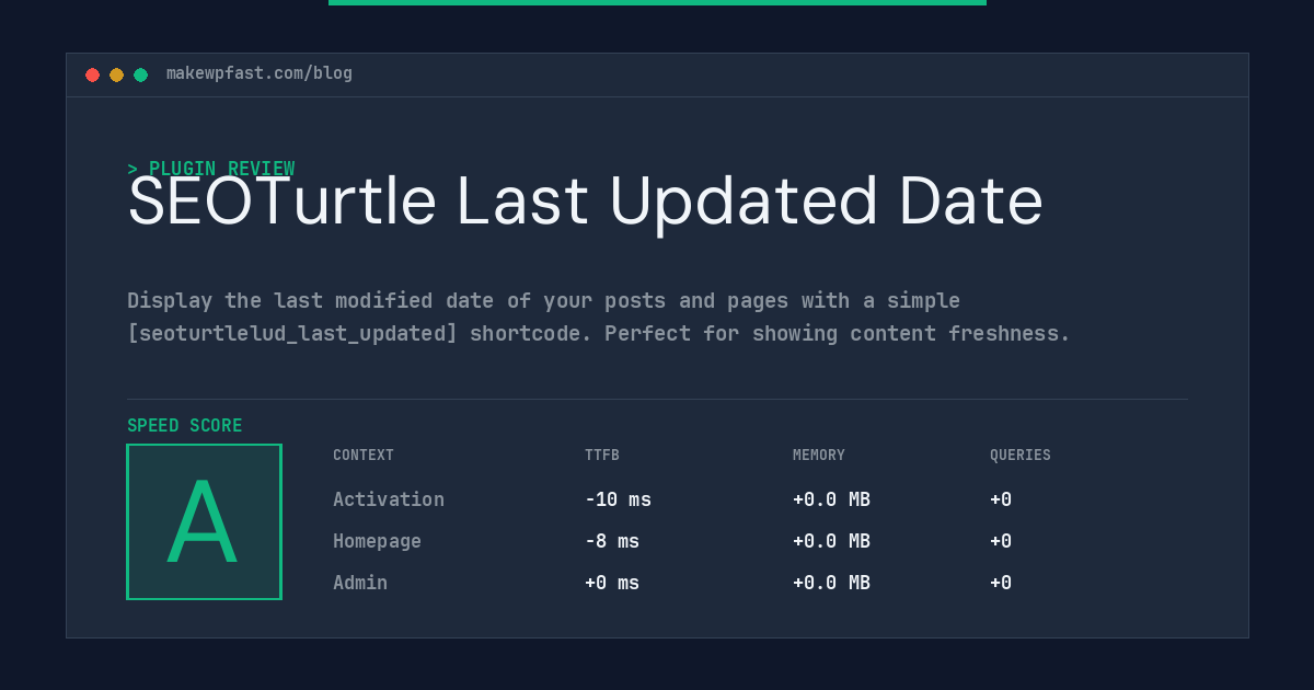 SEOTurtle Last Updated Date - MakeWPFast