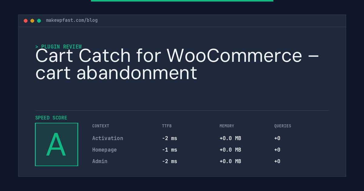Cart Catch for WooCommerce – cart abandonment - MakeWPFast