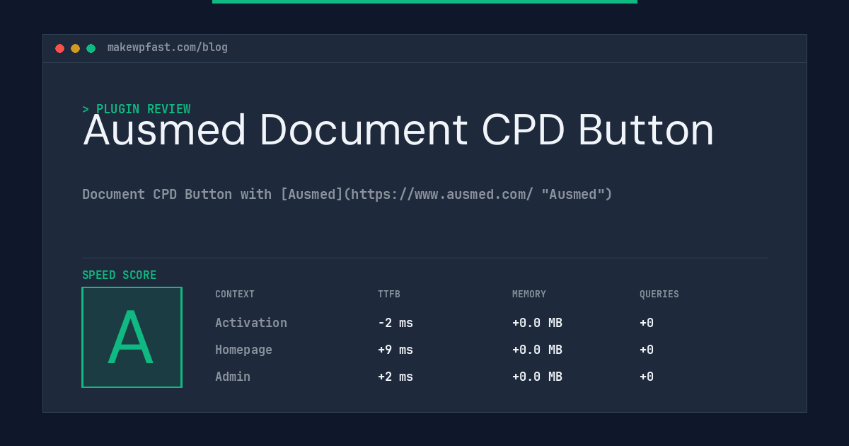 Ausmed Document CPD Button - MakeWPFast