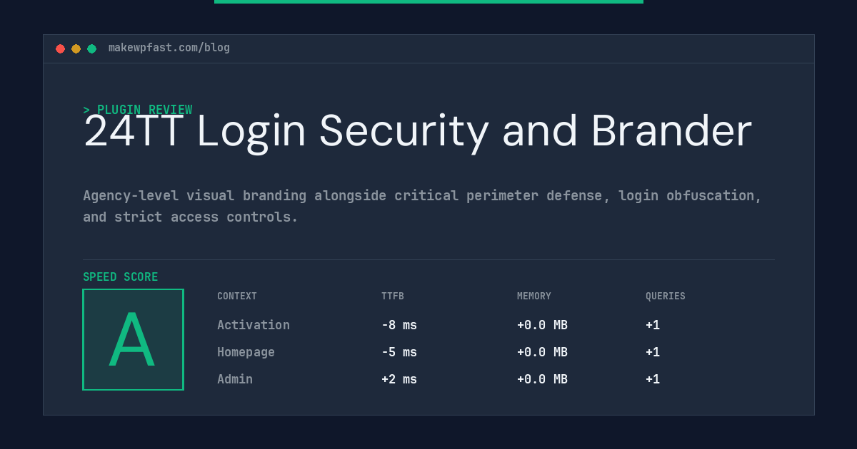 24TT Login Security and Brander - MakeWPFast