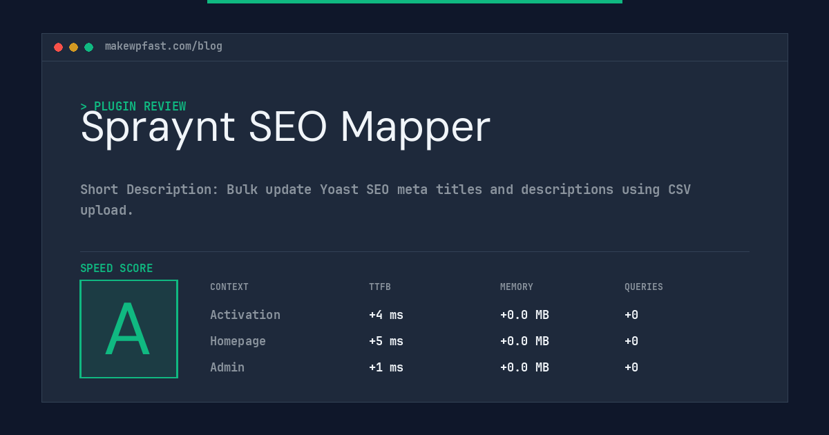Spraynt SEO Mapper - MakeWPFast