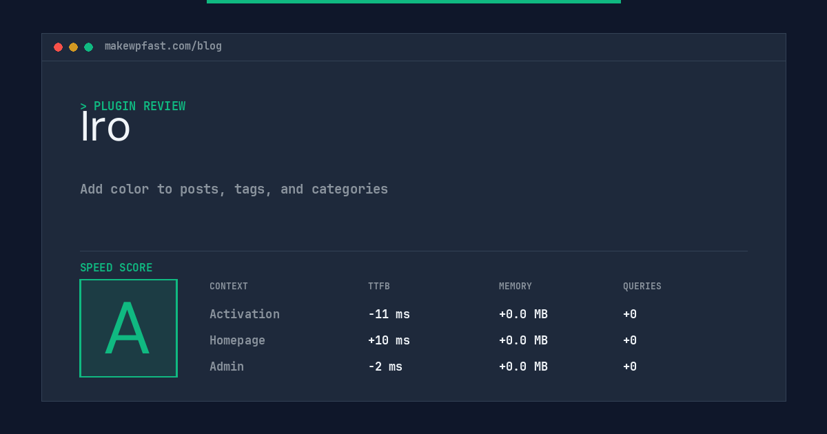 Iro - MakeWPFast
