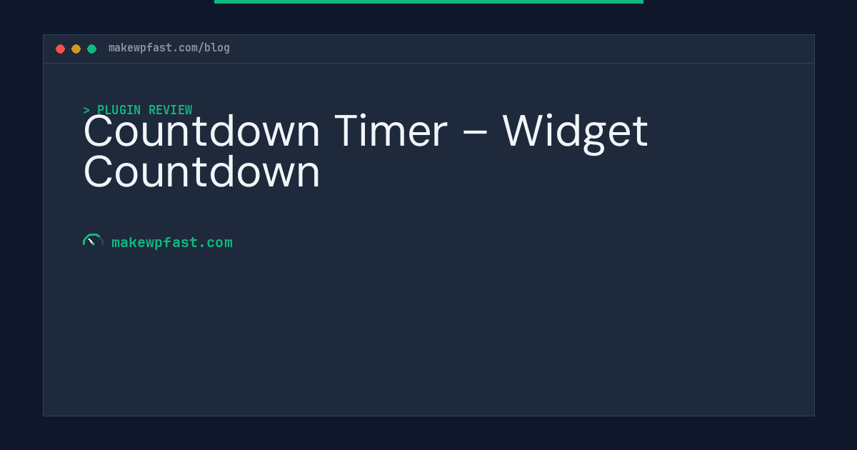 Countdown Timer – Widget Countdown - MakeWPFast